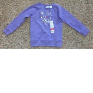 Girls Sweatshirt 4 Purple BE TRUE TO YOU Long Sleeve Crew Neck Jumping Beans
